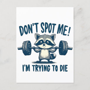 Spotte mich nicht, ich versuche Funy Fitness Racco Postkarte