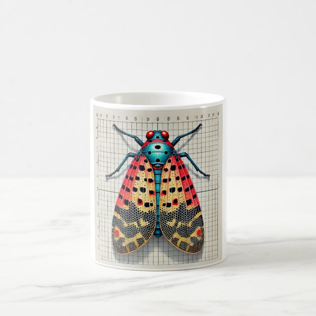 Spotted Lanternfly 300724IREF206 - Watercolor Kaffeetasse (Mittel)