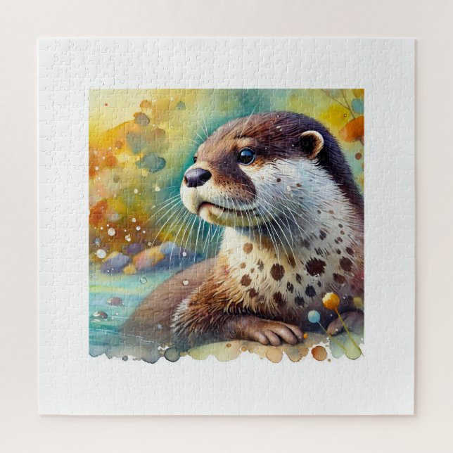 Spotted Neck Otter 230824AREF106 - Watercolor (Vertikal)