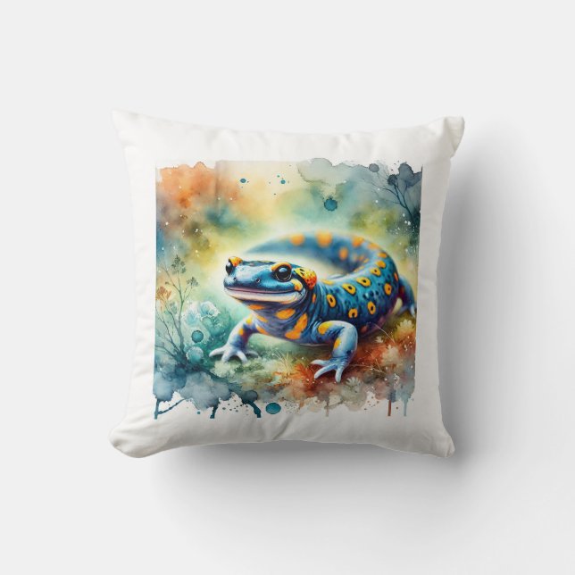 Spotted Salamander 170624AREF103 - Watercolor Kissen (Vorderseite)