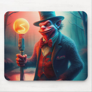 Spöttischer Troll schlendert durch verkohlten Wald Mousepad