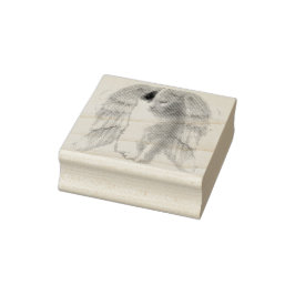 Spotty Angel 5 cm (2 Zoll) Quadratzoll Holzkunst B Gummistempel
