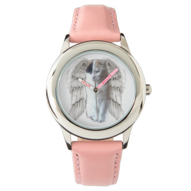 Spotty Angel Kids Pink Zahlen beobachten Armbanduhr (Vorderseite)