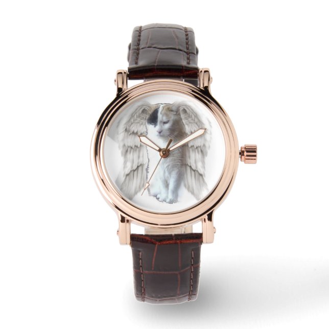 Spotty Angel Women's Brown Leather Watch Armbanduhr (Vorderseite)