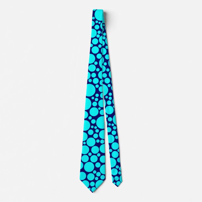 Spotty - Cyan on Dark Blue (000066) Krawatte (Vorderseite)
