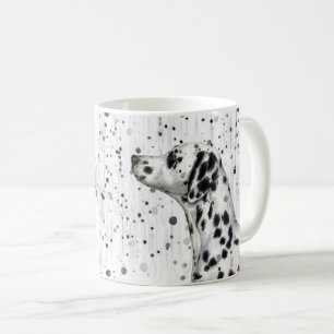 Spotty Dalmatiner-Schwarzweiss-Hund Kaffeetasse