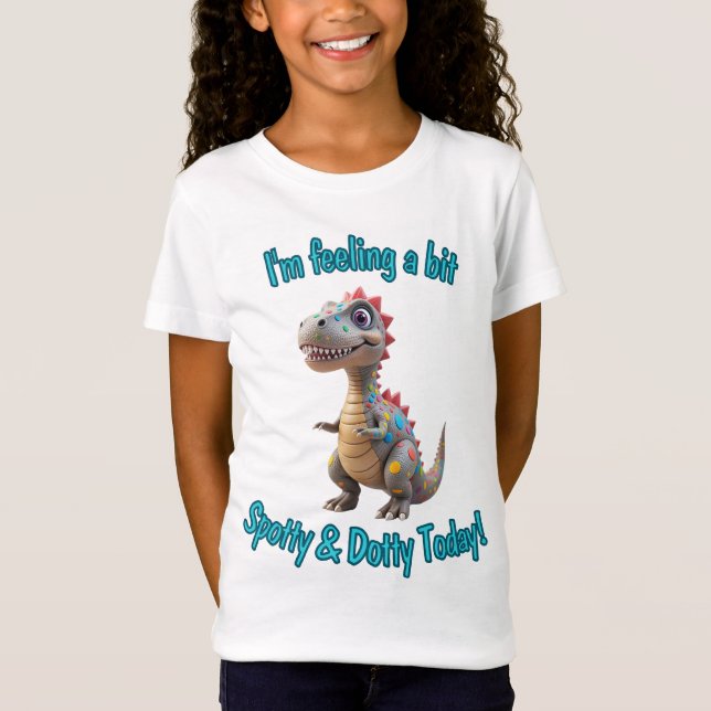 Spotty Dino Dot Day Spaß Kinder T-Shirt (Vorderseite)