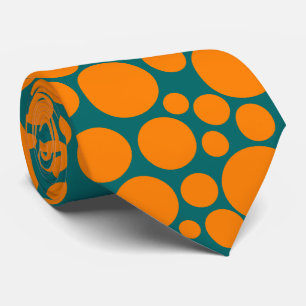 Spotty - Orange on Dark Aquamarin (006666) Krawatte