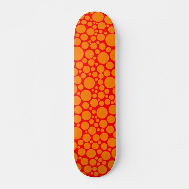 Spotty - Orange on Red Skateboard (Vorne)
