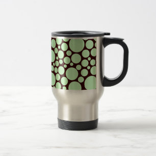 Spotty Pale Green auf Dunkelbraun Reisebecher