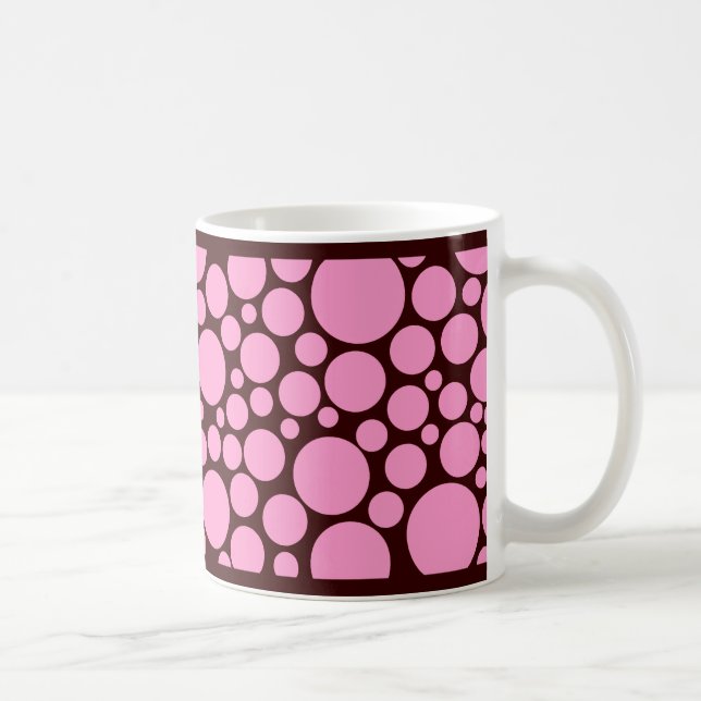 Spotty Pink auf Dunkelbraun Kaffeetasse (Rechts)