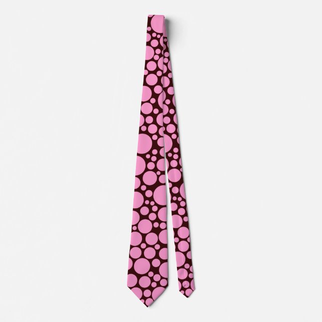Spotty - Pink on Dark Brown (330000) Krawatte (Vorderseite)