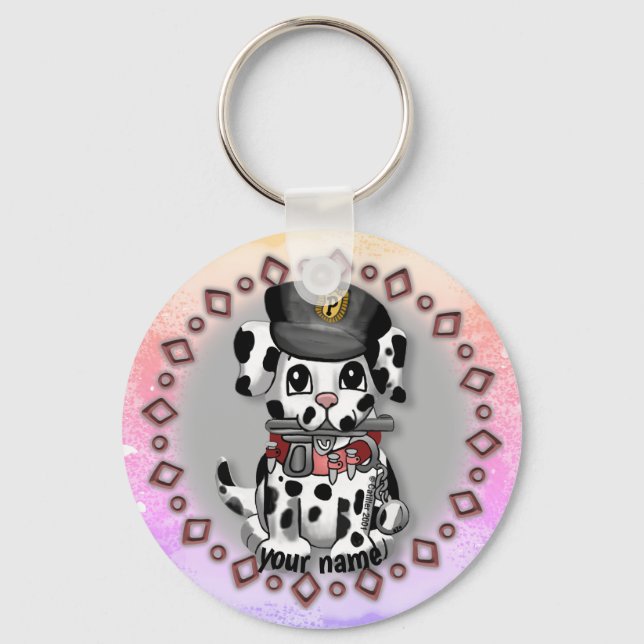 Spotty Police Hund Schlüsselanhänger (Vorderseite)