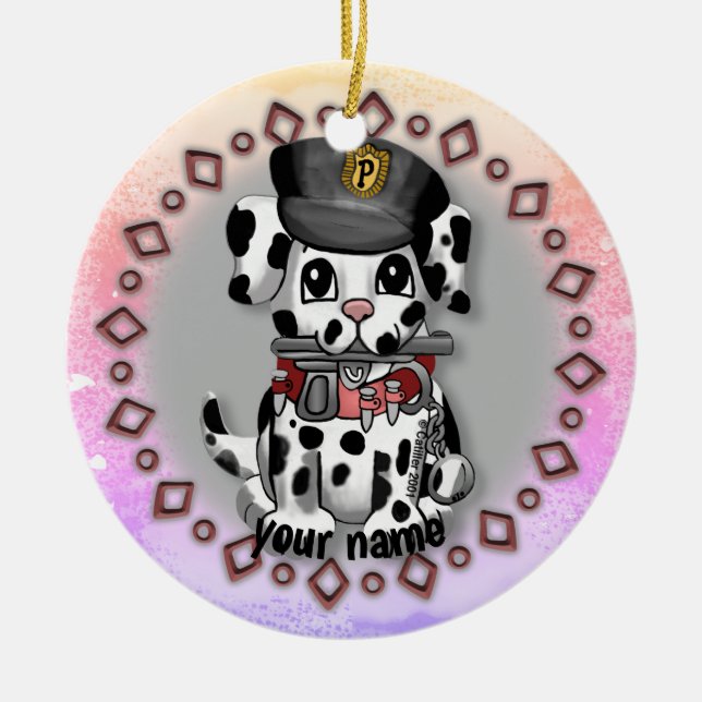 Spotty Police Hunde Ornament (Vorne)