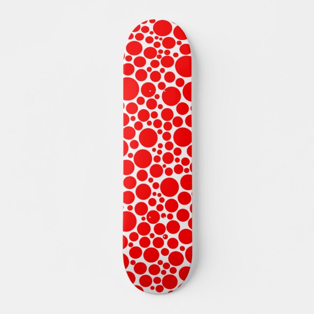 Spotty - Red on White Skateboard (Vorne)