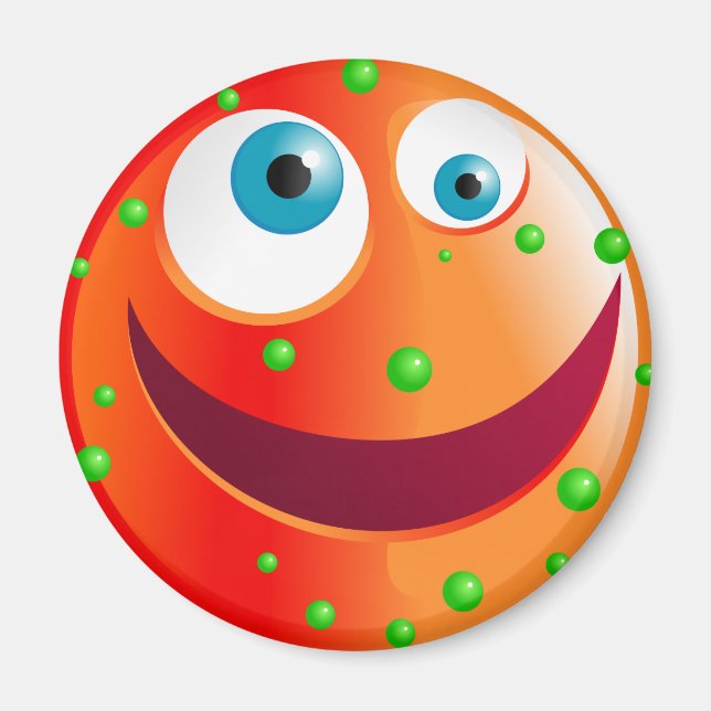 Spotty Red Smilie Magnet (Vorne)