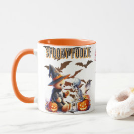Spouky Pookie Süßer Halloween-Teddybär & Skelett Tasse