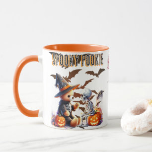 Spouky Pookie Süßer Halloween-Teddybär & Skelett Tasse