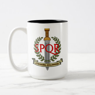 SPQR Gladius - Senatus Populusque Romanus Zweifarbige Tasse