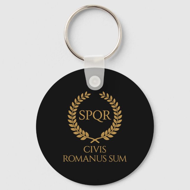 SPQR Roman Emblem – Civis Romanus Sum Laurel Crest Schlüsselanhänger (Vorderseite)