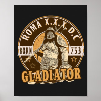 SPQR Roman Gladiator T - Shirt Poster