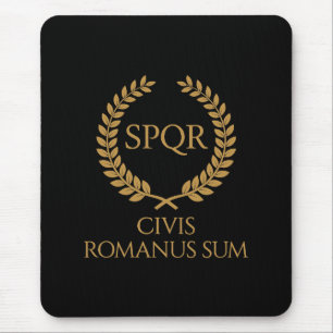 SPQR Römisches Emblem – Civis Romanus Sum Lorbeerk Mousepad