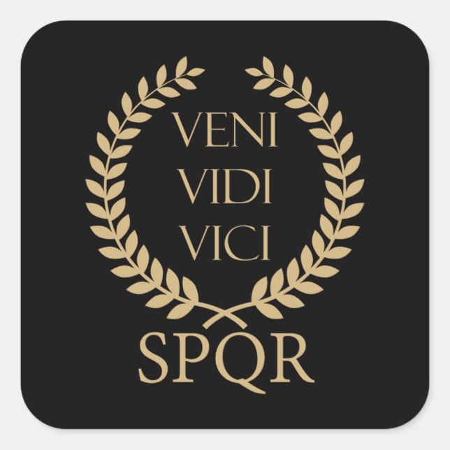 SPQR: Veni, Vidi, Vici Quadratischer Aufkleber (Vorderseite)