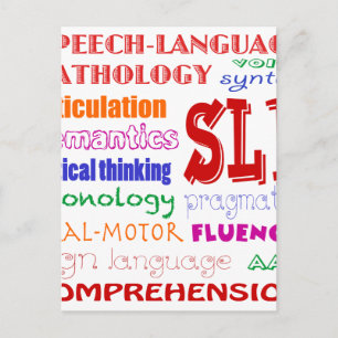 Sprach-Pathologe Farbenfrohe Schriftart Postkarte