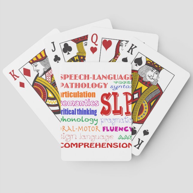 Sprach-Pathologe Farbenfrohe Schriftart Spielkarten (Rückseite)