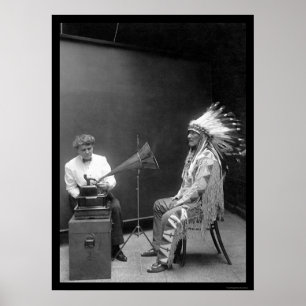 Sprachaufnahme eines Blackfoot Inders 1909 Poster