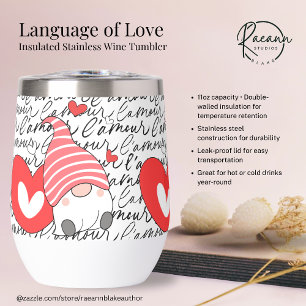 Sprache der Liebe Edelstahl-Weinbecher
