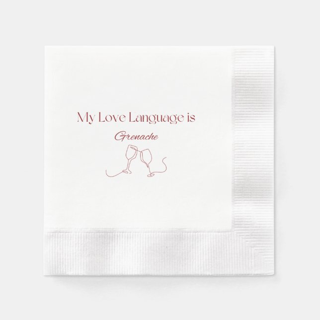 Sprache der Liebe: Grenache Cocktail Napkins Serviette (Vorderseite)