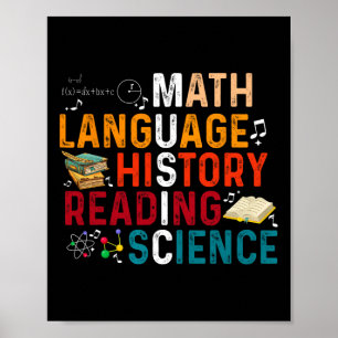 Sprache Mathe Geschichte Lesen Wissenschaft Musik Poster