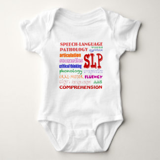 Sprache-Sprachpathologe-bunter Spaß-Schriftart Baby Strampler