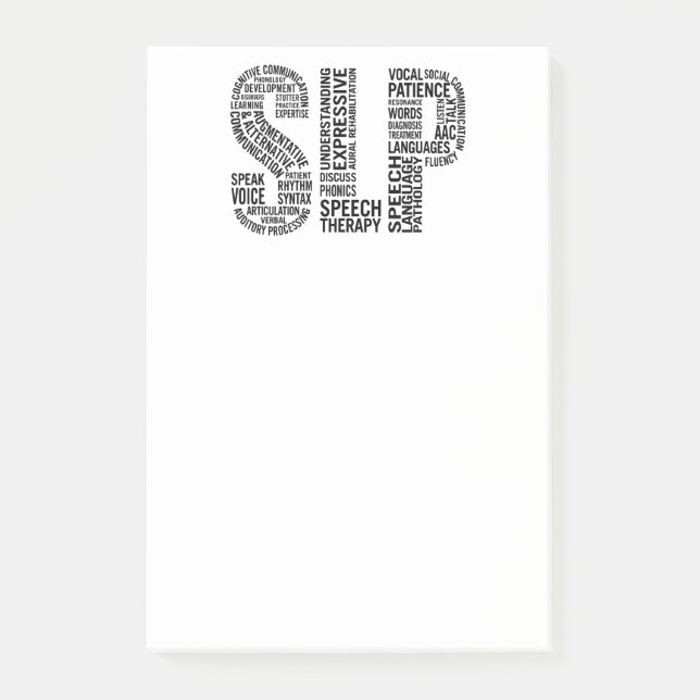 Sprache-Sprachpathologe SLP Post-it Klebezettel (Vorderseite)