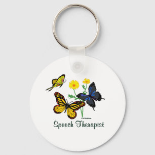 Sprache-Therapeut-Schmetterlinge Schlüsselanhänger