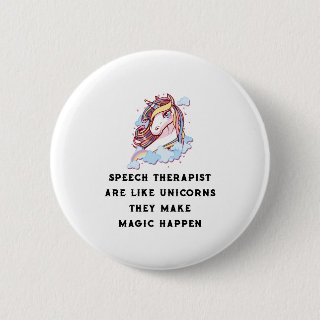 Sprache-Therapeut sind wie Einhorn-Sprachtherapie Button (Vorderseite)
