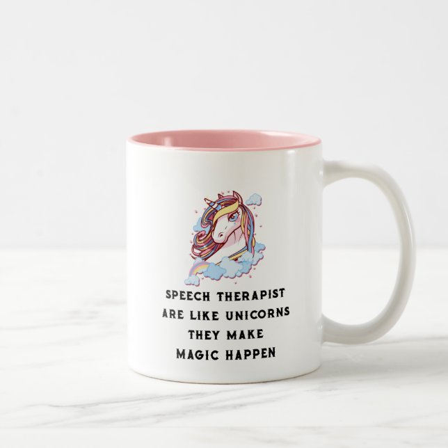 Sprache-Therapeut sind wie Einhorn-Sprachtherapie Zweifarbige Tasse (Rechts)