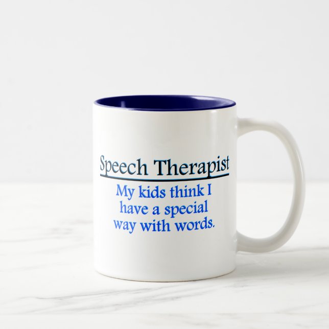 Sprache-Therapeut Zweifarbige Tasse (Rechts)