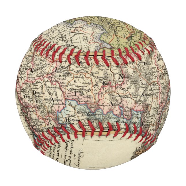 Sprachkarte Frankreichs Baseball (Vorderseite)