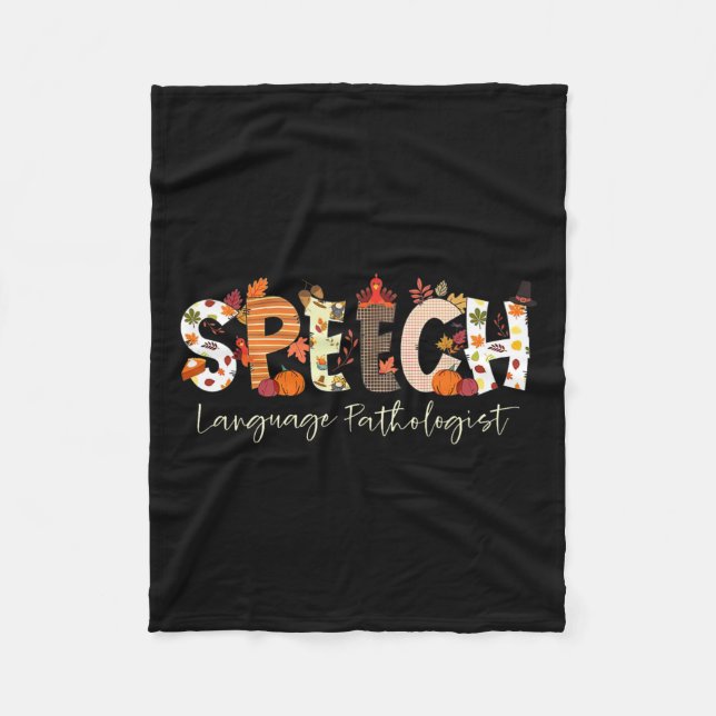 Sprachpathologe Slp Pumpkin Fall Danke Fleecedecke (Vorderseite)