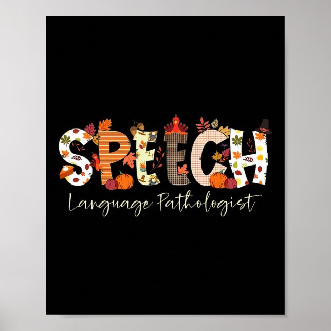 Sprachpathologe Slp Pumpkin Fall Danke Poster (Vorne)