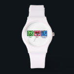 Sprachpathologie Armbanduhr<br><div class="desc">Peace Liebe SLP Ich Liebe Sprachtherapie. Ein Sprachpathologe Geschenk.</div>