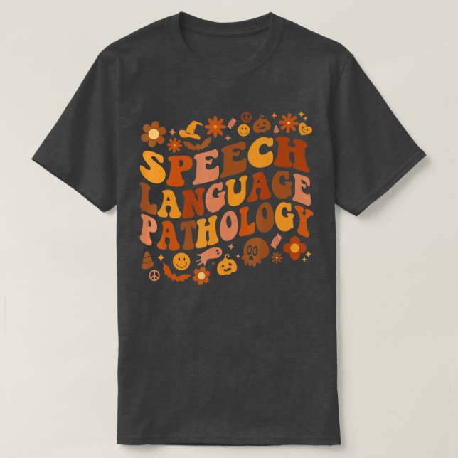 Sprachpathologie Retro Halloween Rede T T-Shirt (Design vorne)