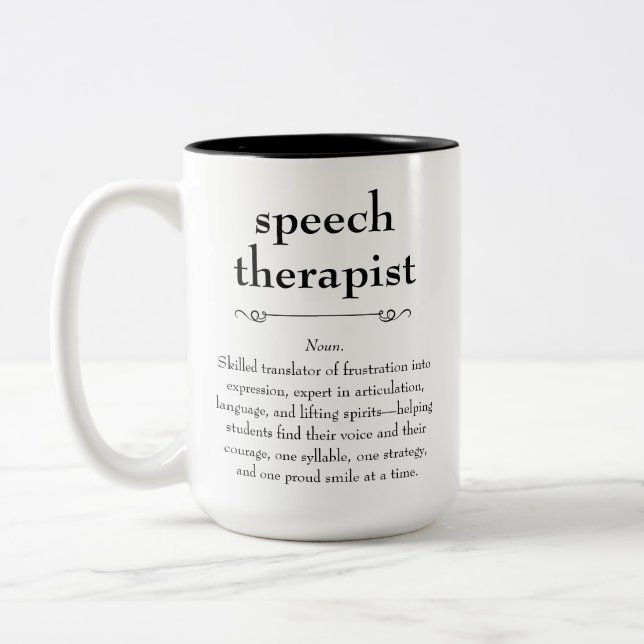 Sprachtherapeutin Definition Danke Geschenk Zweifarbige Tasse (Links)