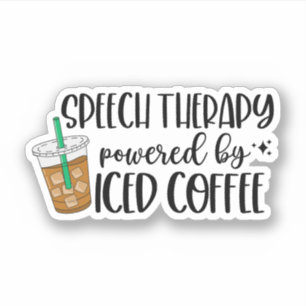 Sprachtherapie mit Eis-Kaffee Aufkleber