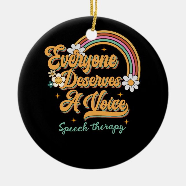 Sprachtherapie Sprachpathologe SLP Tee Keramik Ornament (Vorne)