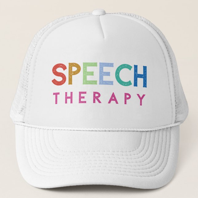Sprachtherapie. spricht Sprachpathologe Truckerkappe (Vorderseite)