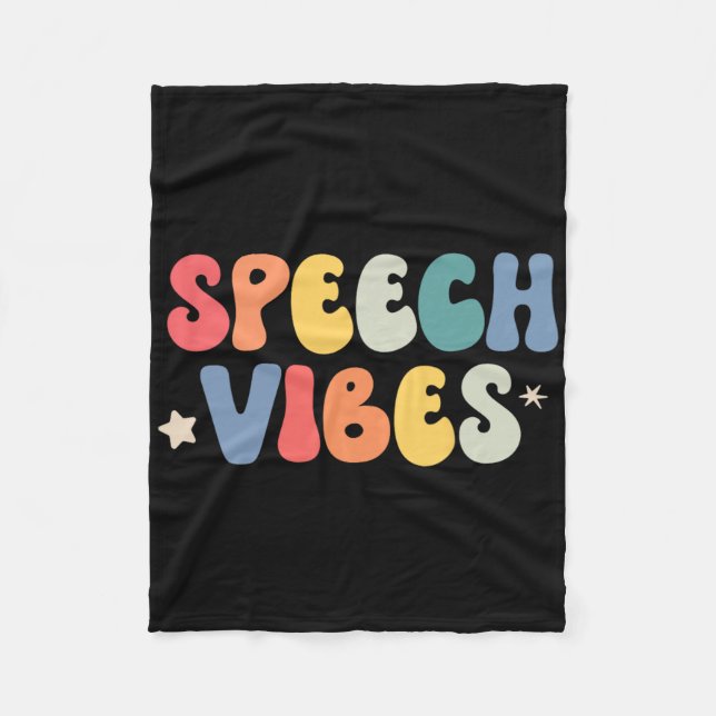 Sprachtherapie Vibes Language Pathologist School S Fleecedecke (Vorderseite)