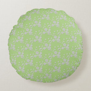 Spray Floral-S1-Sprg Vert-Blanc-16po COUSSIN ROND